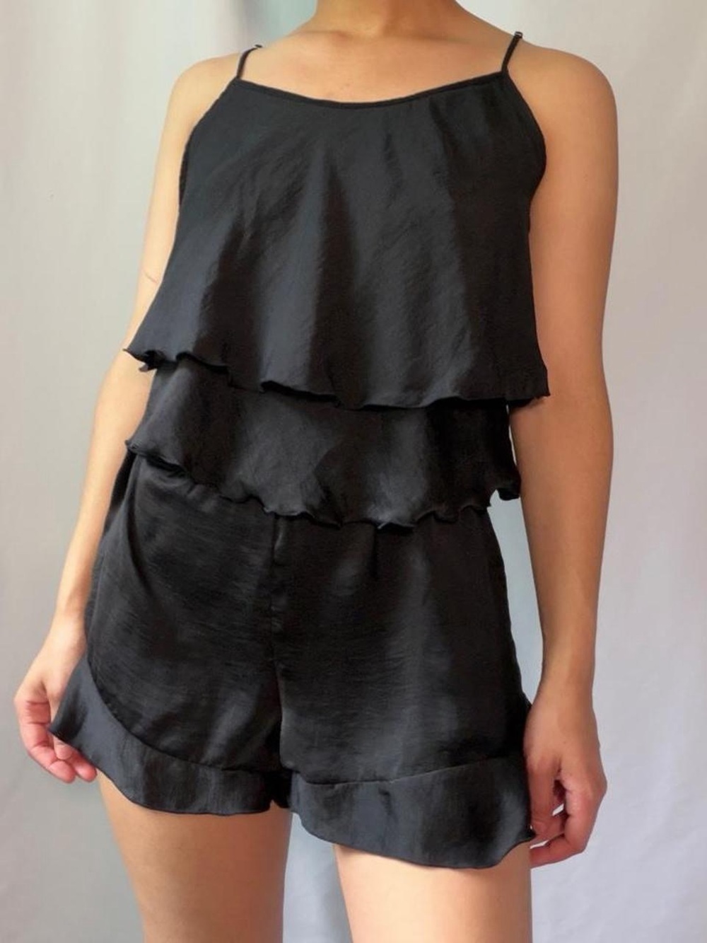 Bluebella black satin sleepwear set